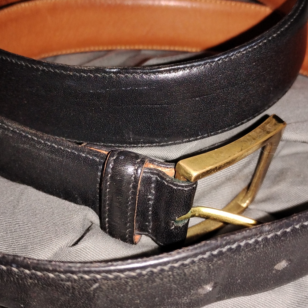 Trafalgar Ltd Genuine Leather Belt Size 36 Brown Brass Buckle Classic Dress